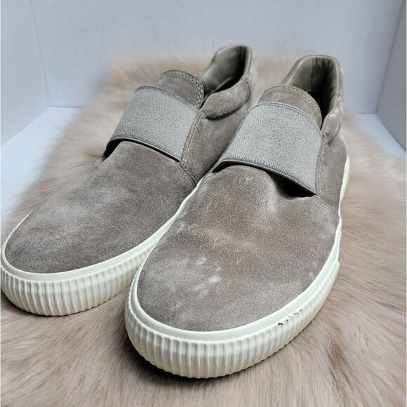 Vince Kirkland Gray Suede Slip-On Casual Sneaker Elastic Strap Women's Size 9.5 - Picture 1 of 10